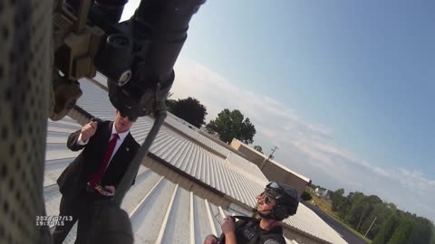 07/13/2024 Body Cam Footage From Butler, Pensylvania, on Roof Where Shooter Was