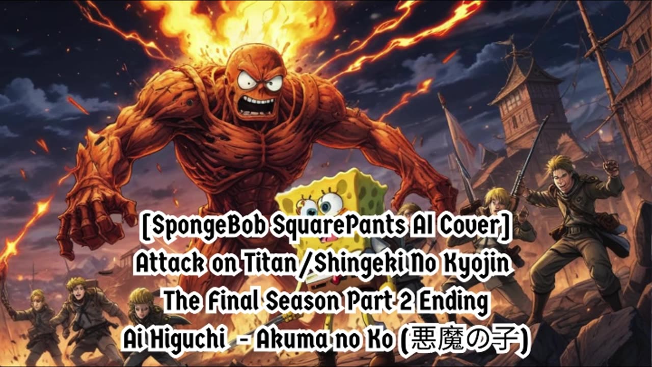 [SpongeBob sings/AI Cover] Attack on Titan : Final Season P2 Ending | Ai Higuchi - Akuma no Ko