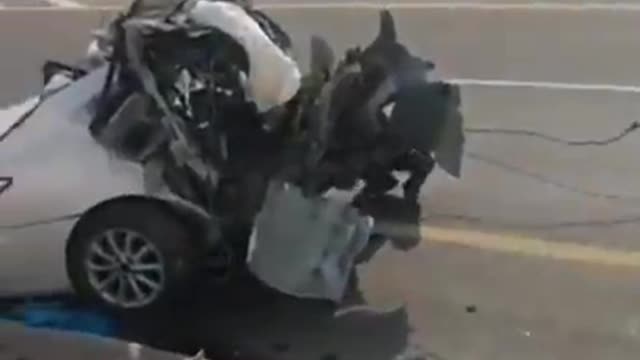 Toyota Corolla crushed