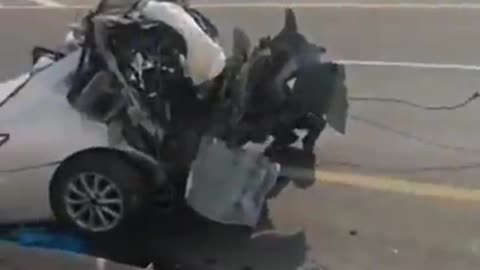 Toyota Corolla crushed