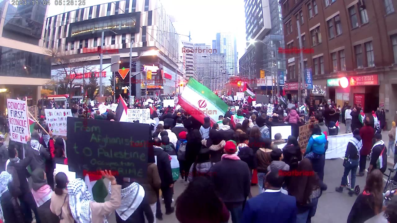 100,000k march for Gaza Palestine (actually 25,000) - Timelapse and video (cleaned up audio)