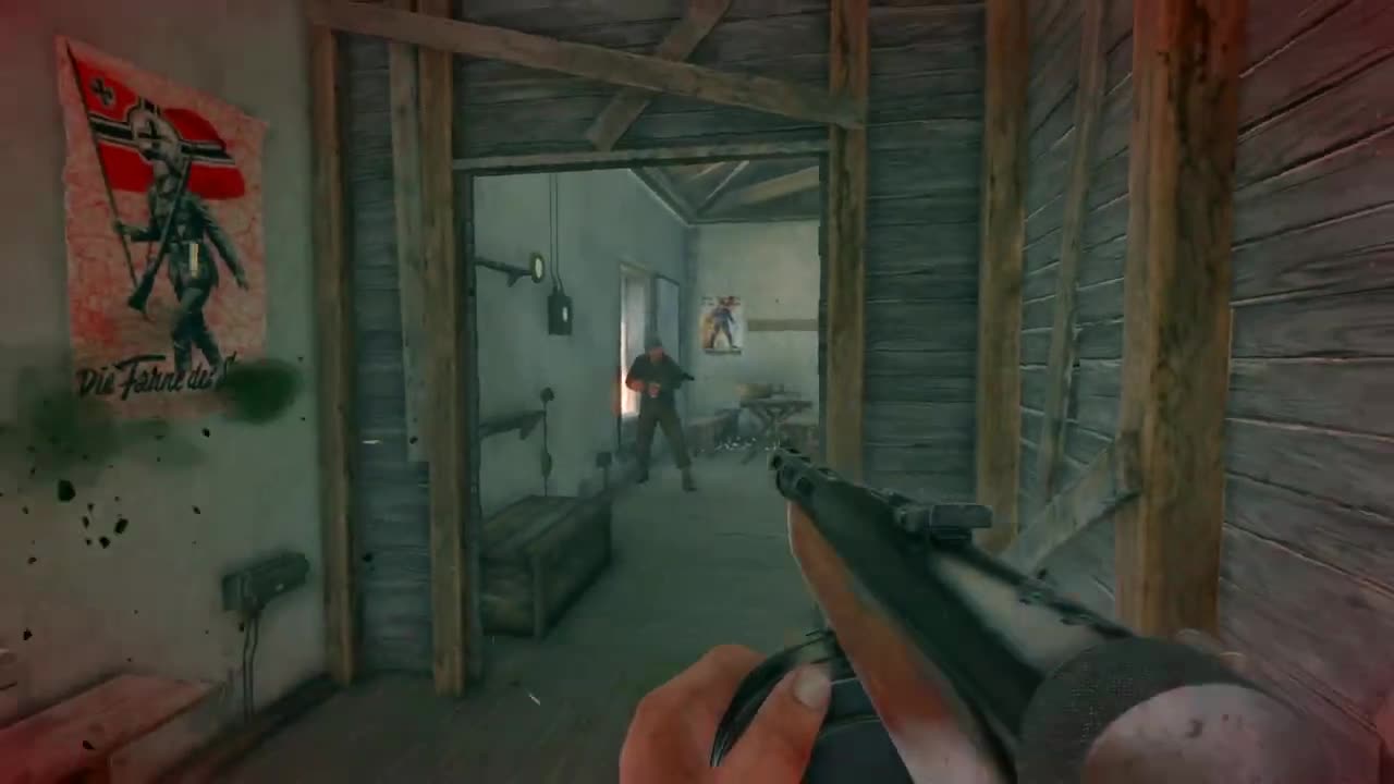 Enlisted | Russian Assault trooper cleans the barrack of enemy with PPD 40 machine pistol!