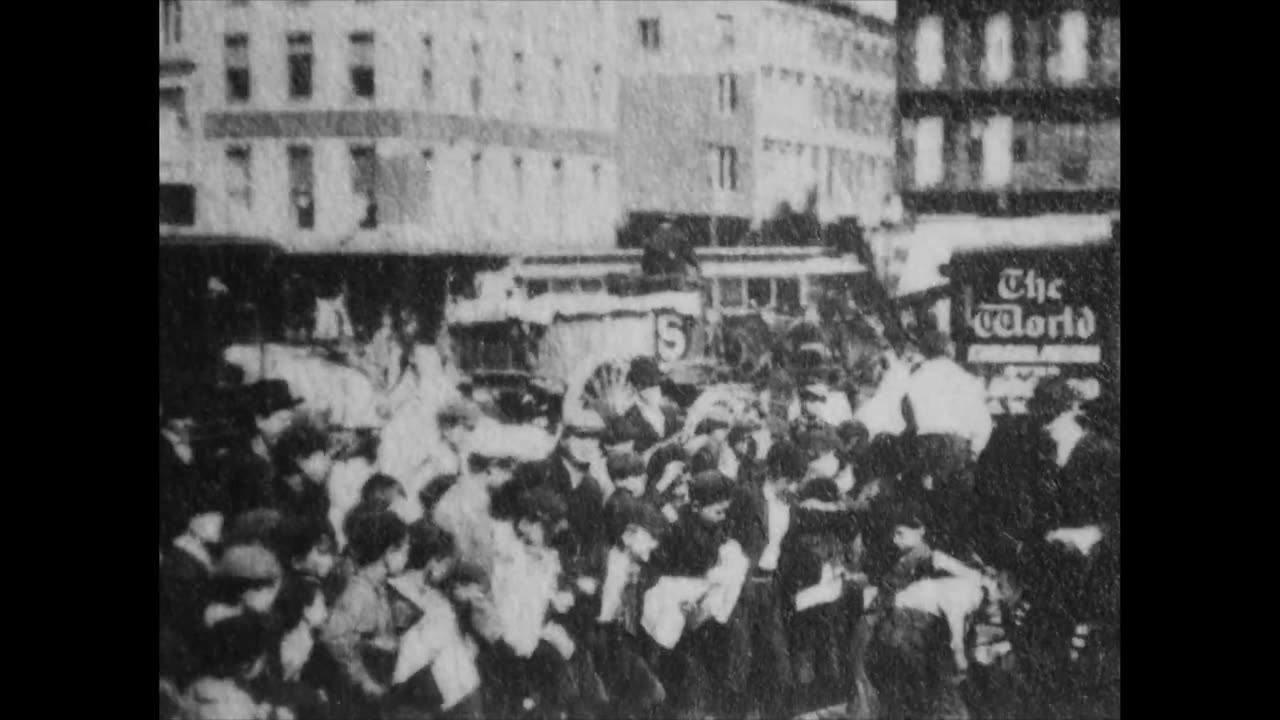 Delivering Newspapers On Union Square (1899 Original Black & White Film)