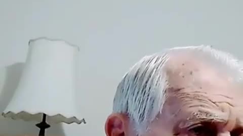 Square directs grampy on what to say