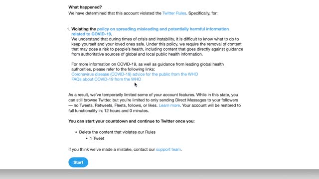 COVID AND TWEETER IS NOT FREE SPEECH TWITTER DEMANDS I DELETE TWEET