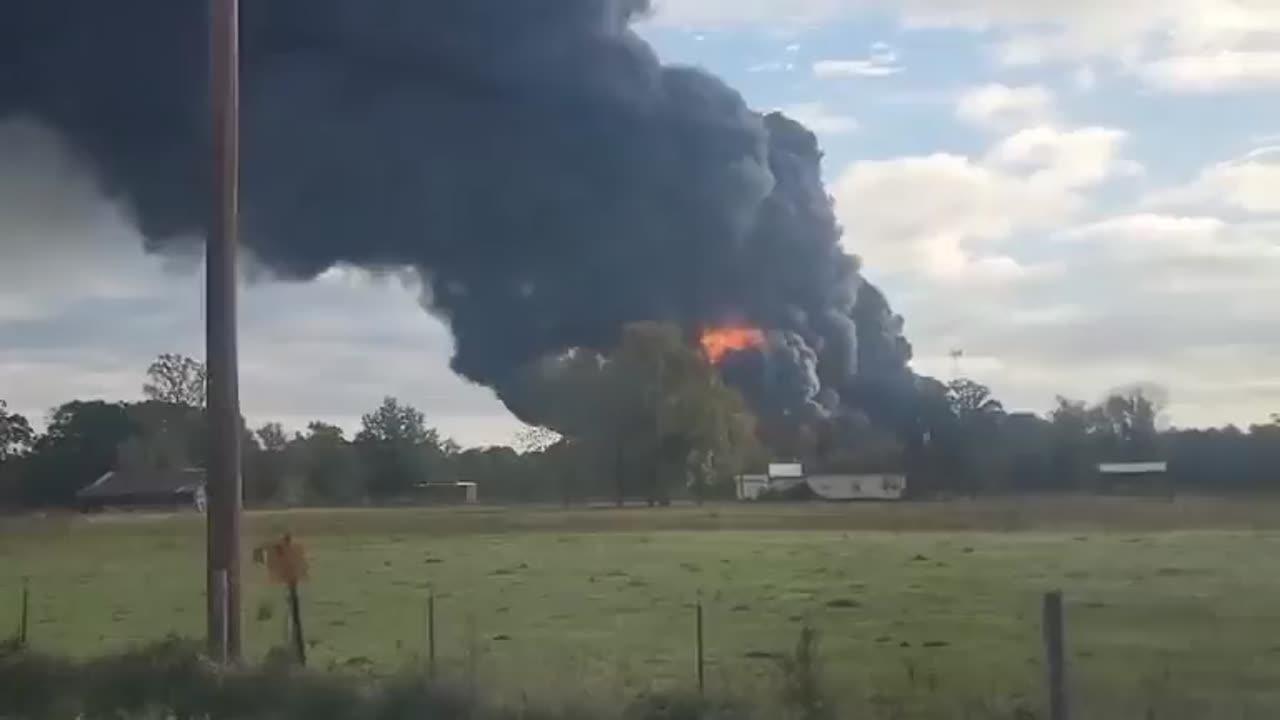 Large fire at a chemical plant near Shepherd, Texas