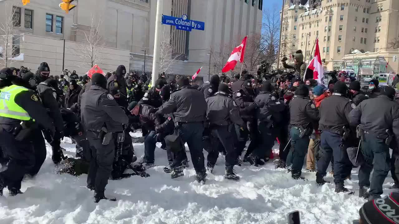 Detaing protesters.