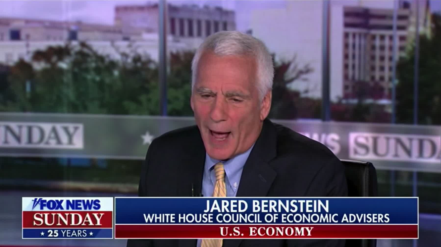 WH economic advisor Jared Bernstein is asked "Does the White House acknowledge that we are likely in a recession?"