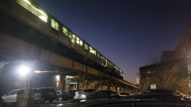 A Blueline Train in Motion