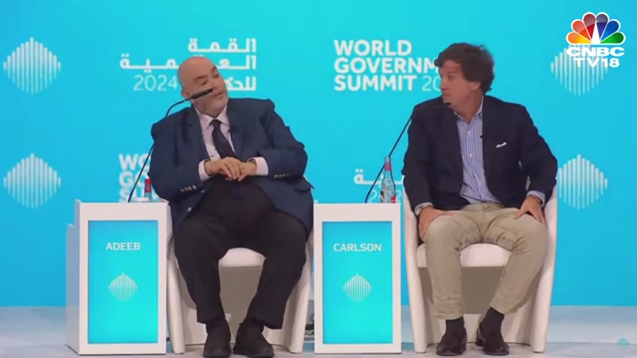 Full Tucker Carlson. Takes Part in World Government Summit