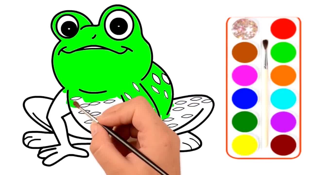 Drawing and Coloring for Kids - How to Draw Frog