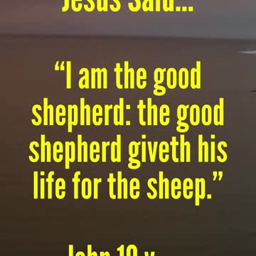 JESUS SAID.. “I am the good shepherd: the good shepherd giveth his life for the sheep.”