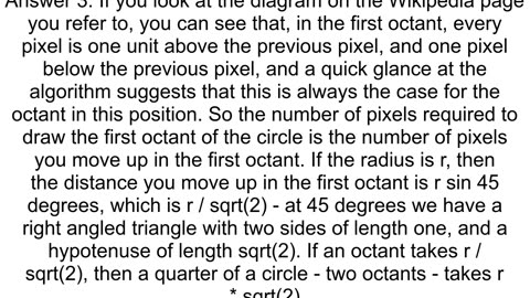 Predict number of points returned midpoint circle algorithm