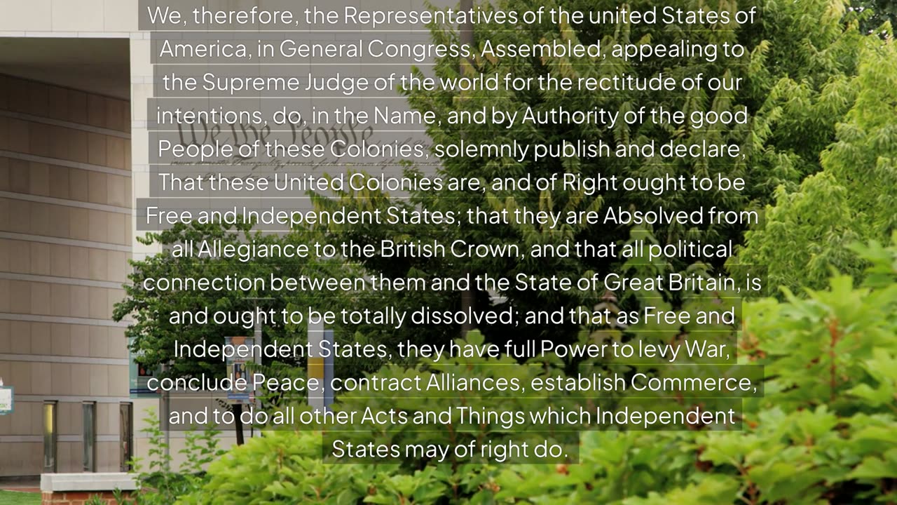 The Declaration of Independence Audio Text United States of America