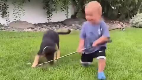 just a dog and his boy