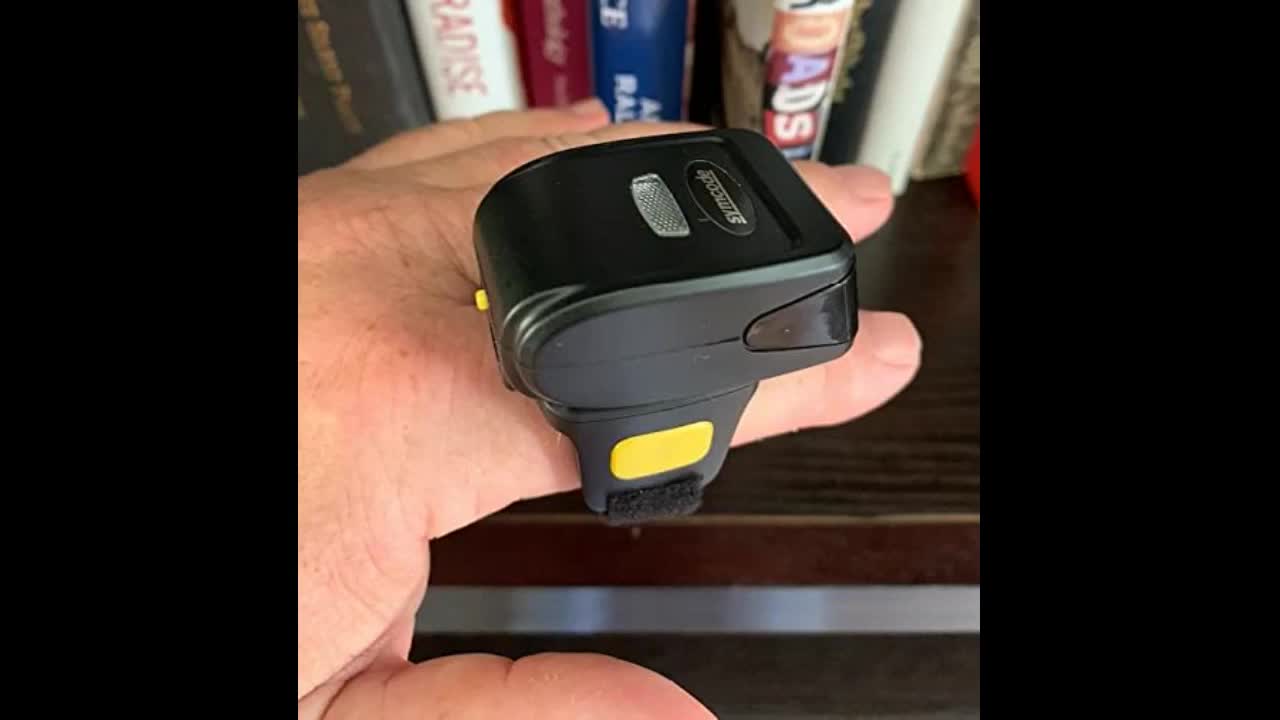 Review: Bluetooth Wireless Ring Barcode Scanner, Portable Wearable Mini Finger 1D Bar Code Read...