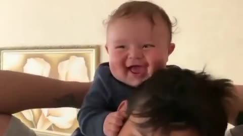 Looking cute when baby laughing