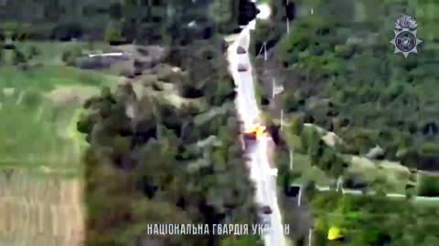 A soldier of the National Guard of Ukraine destroying three Russian vehicle with ATGM - RK-3 Korsar