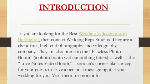 Wedding Videography in Burlington