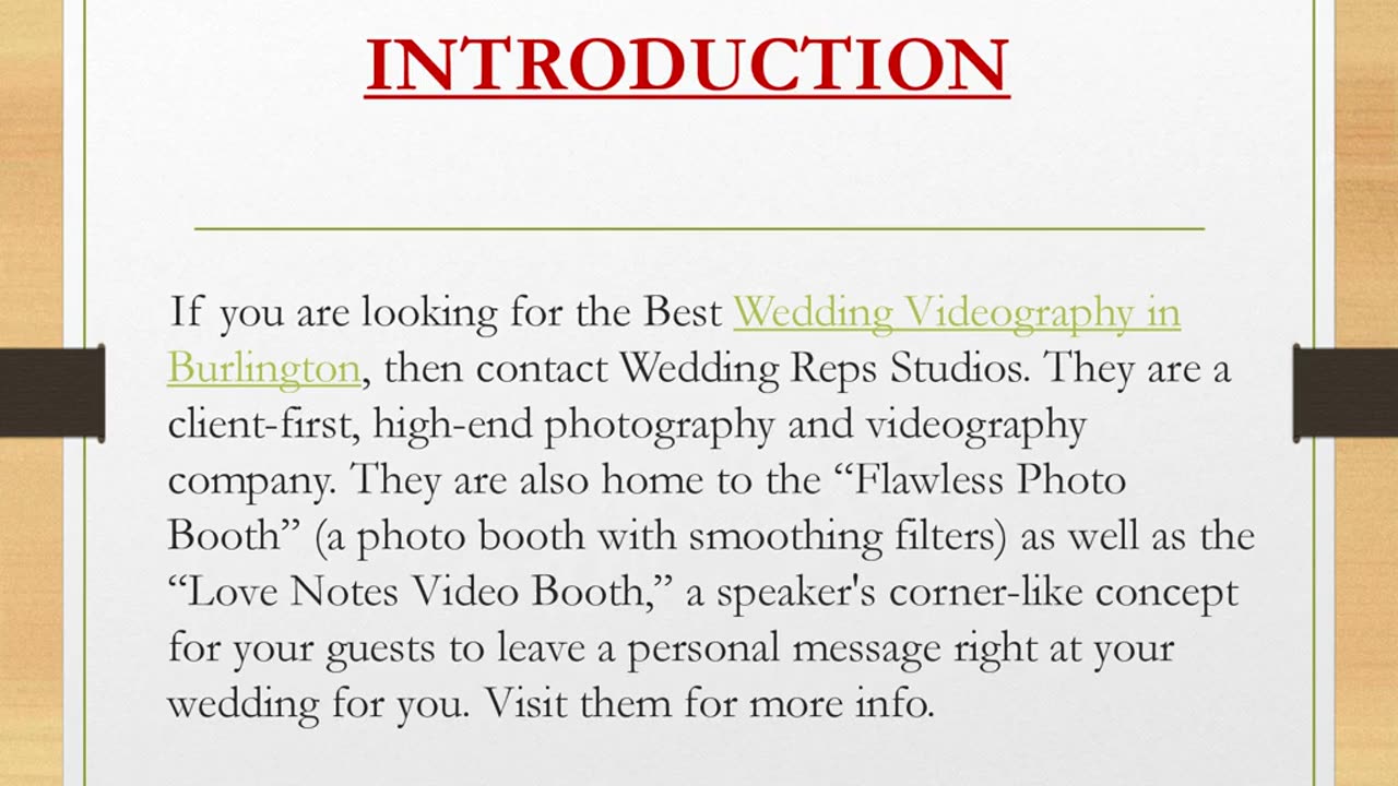 Wedding Videography in Burlington