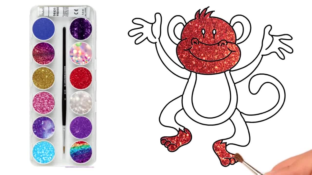 Drawing and Coloring for Kids - How to Draw Monkey