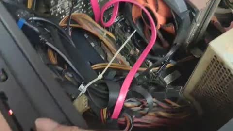 The old computer is being repaired