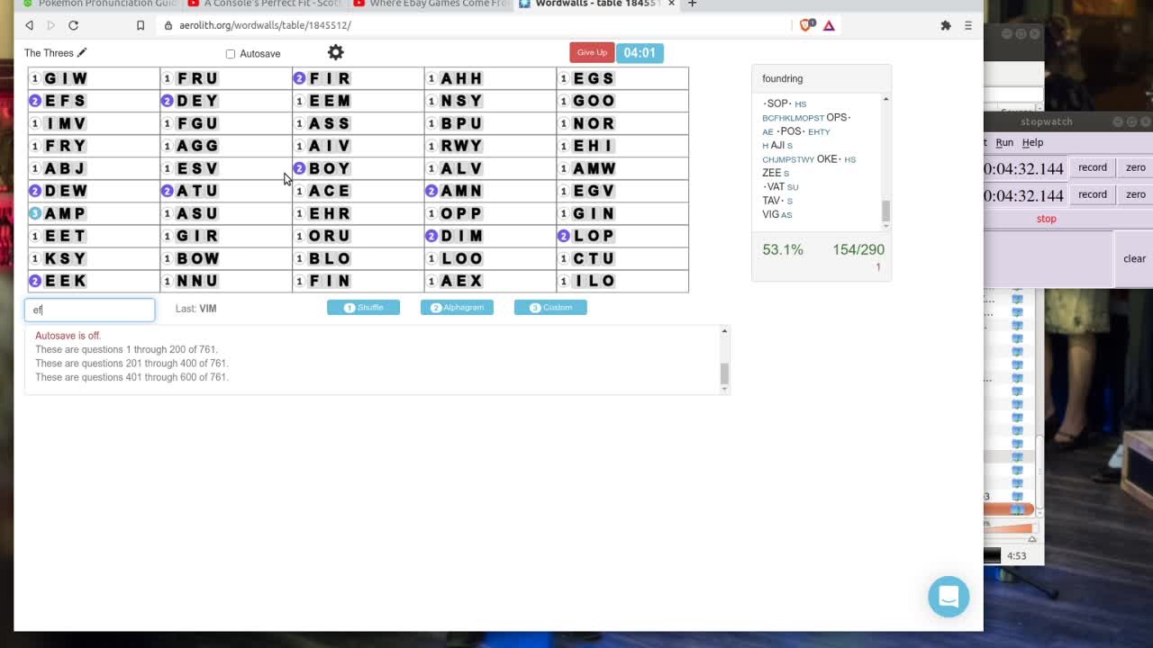 Anagramming all 3-letter-words in the North American Scrabble Dictionary - WORLD RECORD