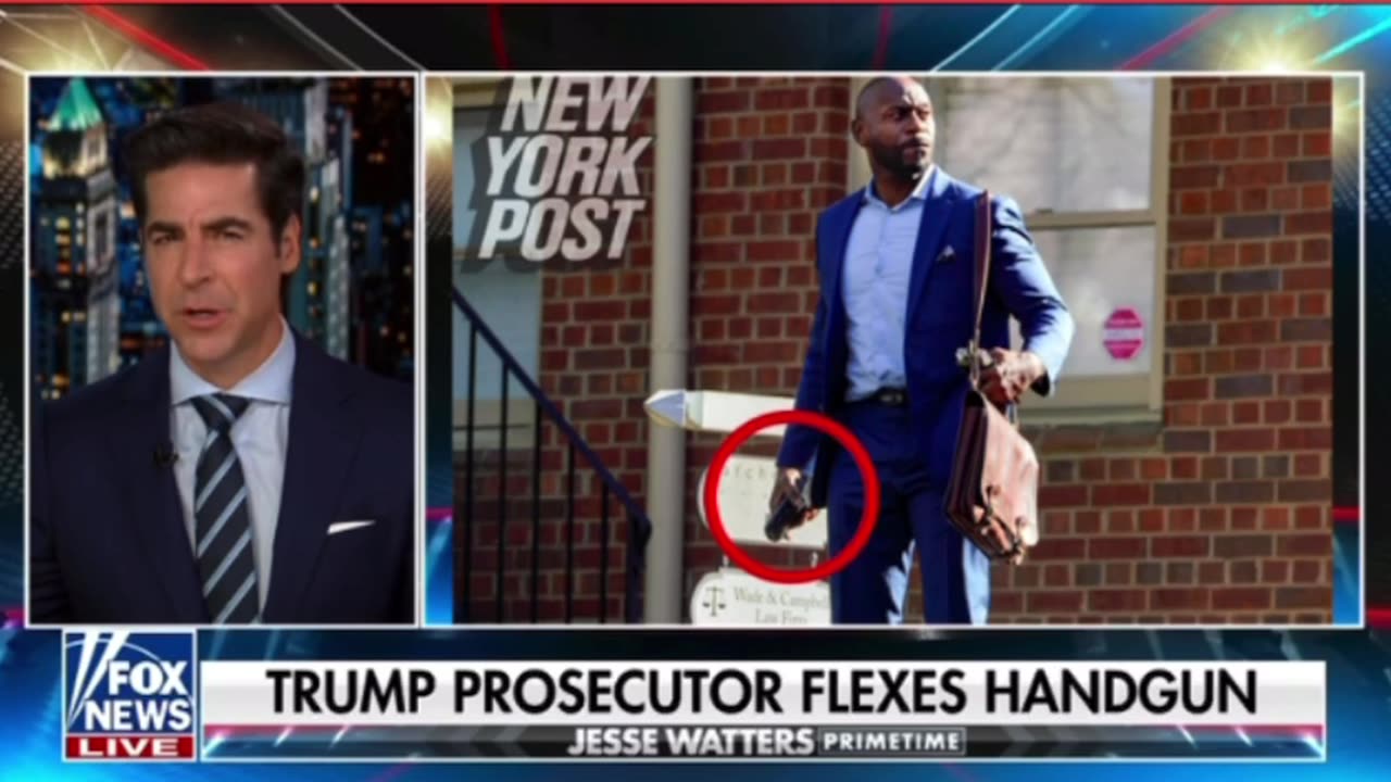 Trump prosecutor flexes handgun