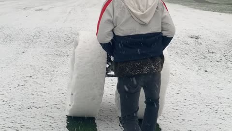 Snowstorm While Golfing Equals Large Snow Wheels