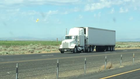 Crop duster buzzes freeway twice