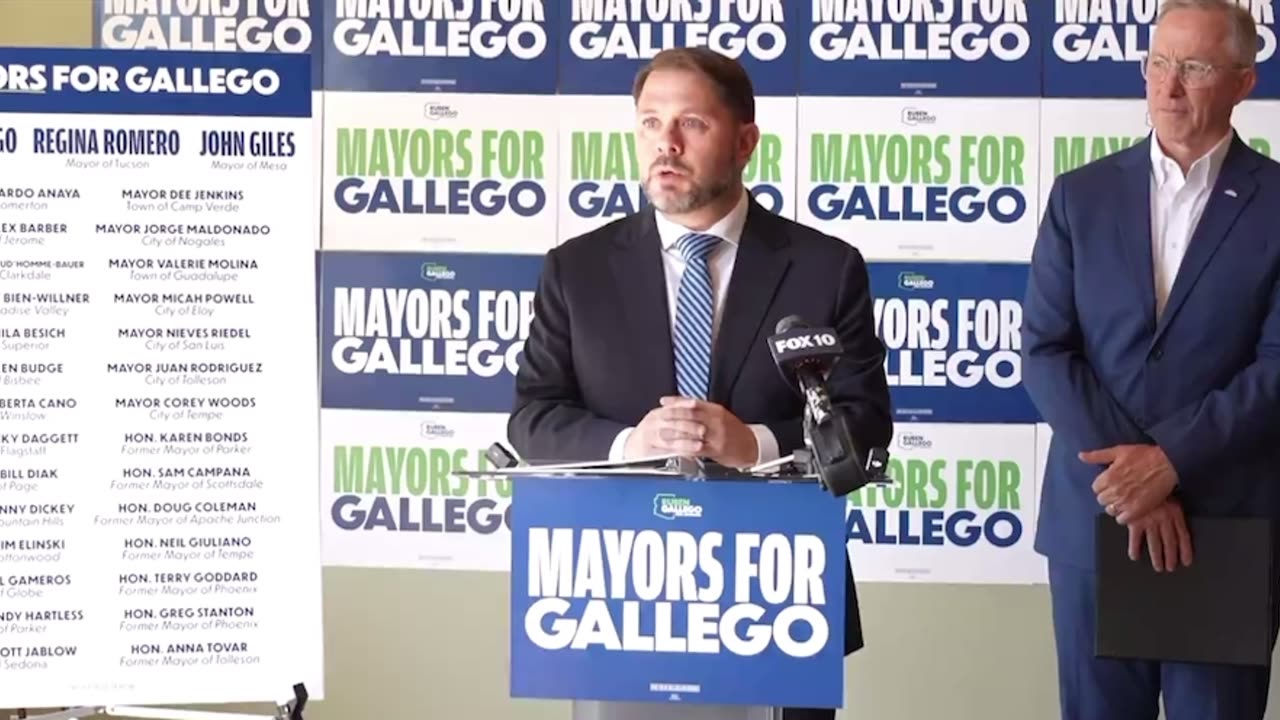 Democrat AZ Senate Candidate Ruben Gallego nearly cries after Kari Lake mentions his criminal father