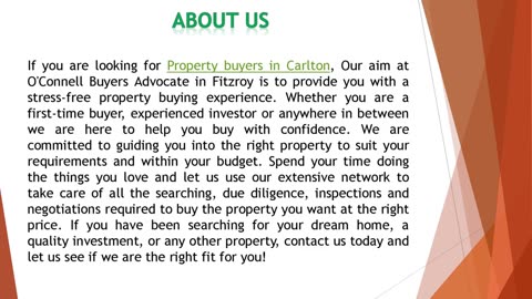 If you are looking for Property buyers in Carlton