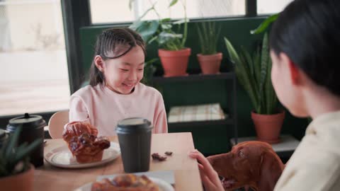 Cute baby and dog