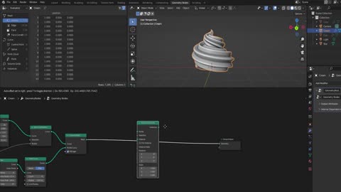 Different processes for making procedural cupcakes in Blender, step 11.