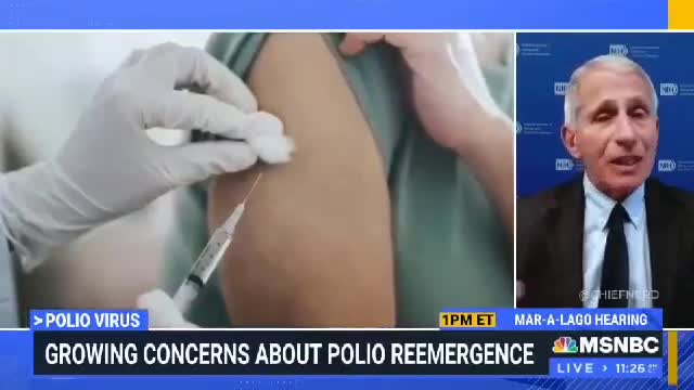 Dr Fauci says vaccine induced polio on the rise, So you Need a polio vaccination Fauci says to stop polio from vaccinations. Yep no joke, Yes you heard that right