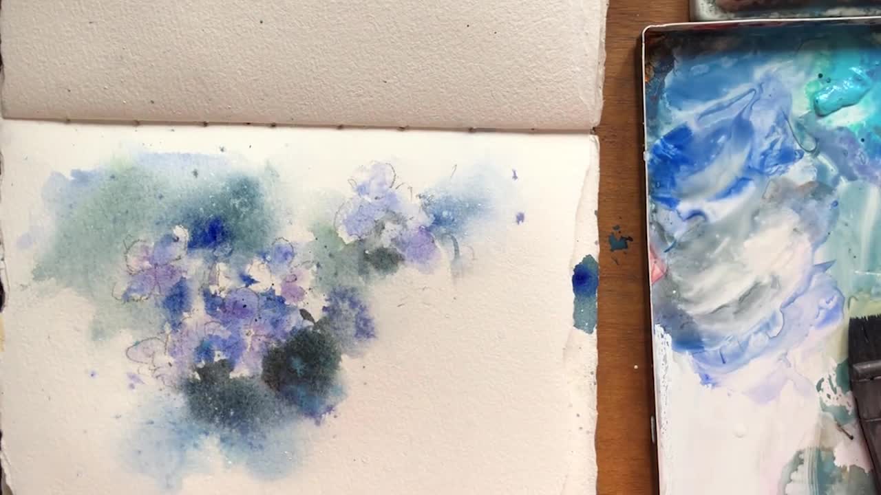 Step 8: Complete the demonstration flow for a cluster of blue flowers