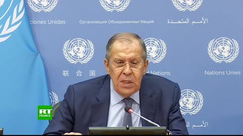 New York : conférence de presse de Sergueï Lavrov après son discours à l’ONU . VF