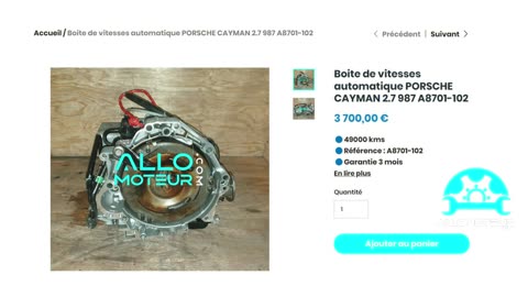 ALLOMOTEUR.COM - Boite de vitesses automatique PORSCHE CAYMAN 2.7 987 A8701-102