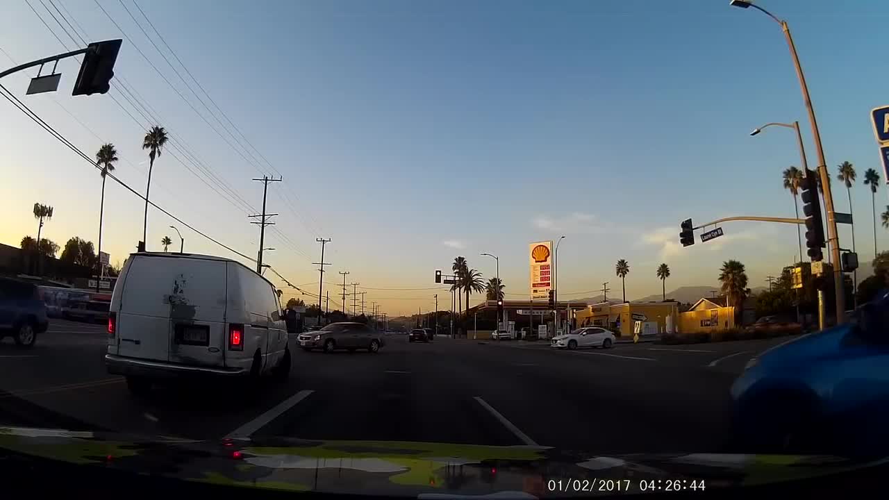 Car Backs up Moments Before Accident
