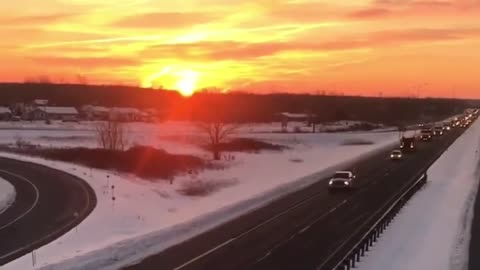 Freedom Convoy headed towards Ottawa this evening.🇨🇦