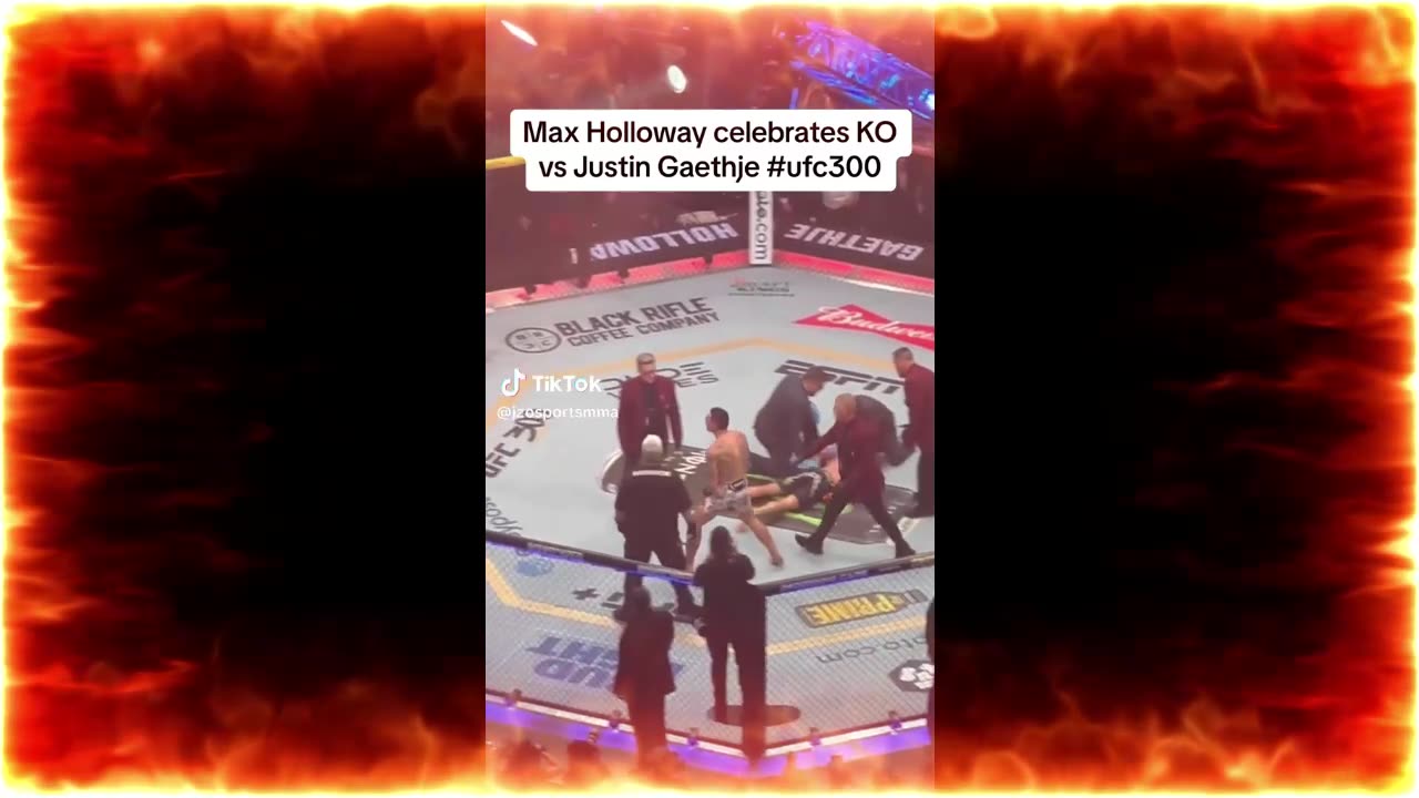 UFC 300: BRUTAL GAETHJE KNOCKOUT !!! #gaethje #holloway #ufc #ufc300 #knockouts #viral