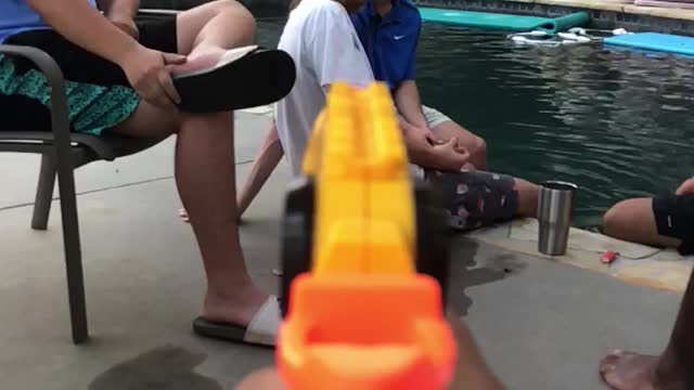 SHOT MY FRIEND WITH A NERF GUN!