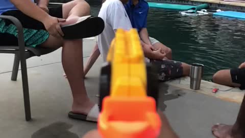 SHOT MY FRIEND WITH A NERF GUN!