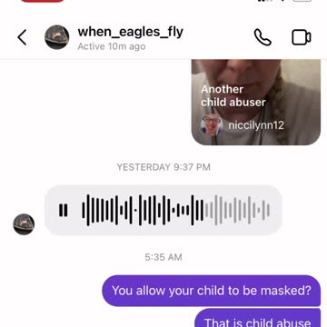 Cowardly Parent making excuse to abuse their child with facemask