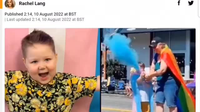 4 year old has gender reveal at pride event. Please pardon my language.