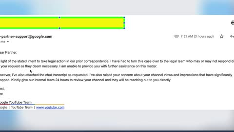 Youtube Court Action may result in Youtube Channel Retaliatory action of deleted channel