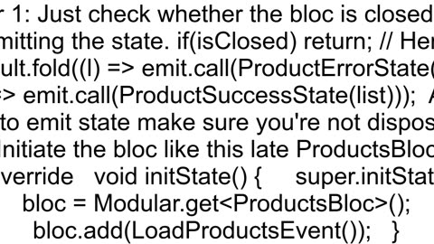 Bad State Cannot add new events after calling close Flutter Modular