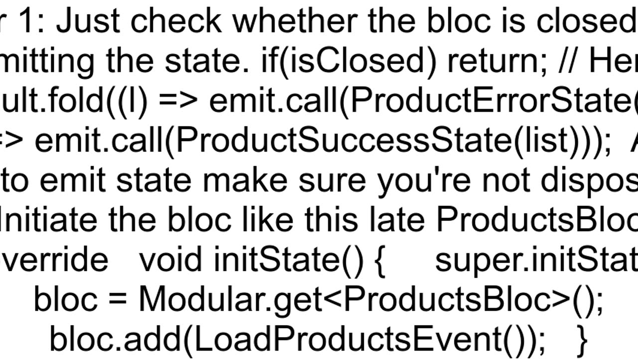 Bad State Cannot add new events after calling close Flutter Modular