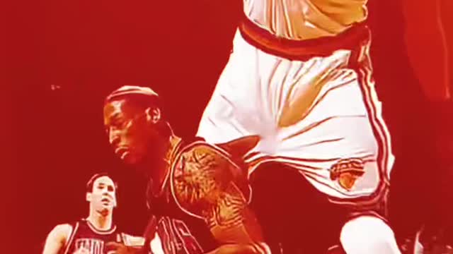 Dennis Rodman turns the ball over and gets disrespectfully dunked on ??