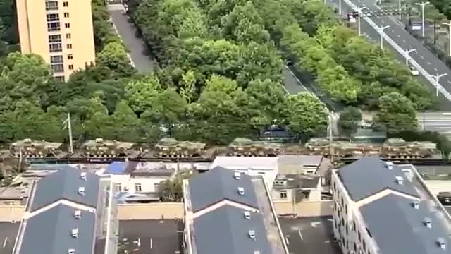 Train of Tanks moving into Xiamen